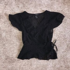 Forever 21 Black Wrap Shirt
